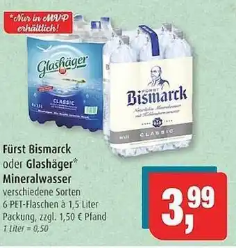 Markant Fürst bismarck oder glashäger mineralwasser Angebot