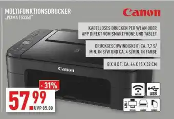 Marktkauf Canon multifunktionsdrucker „pixma ts3350“ Angebot