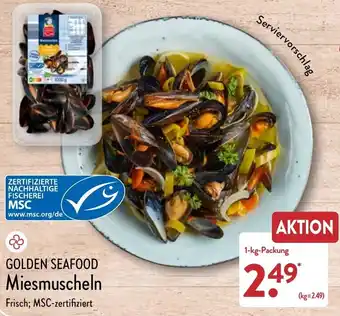 Aldi Nord Golden Seafood Miesmuscheln 1 kg Packung Angebot