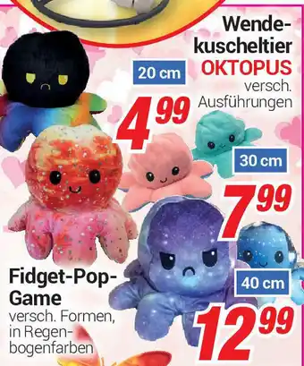 CENTERSHOP Wendekuscheltier Oktopus 20cm Angebot