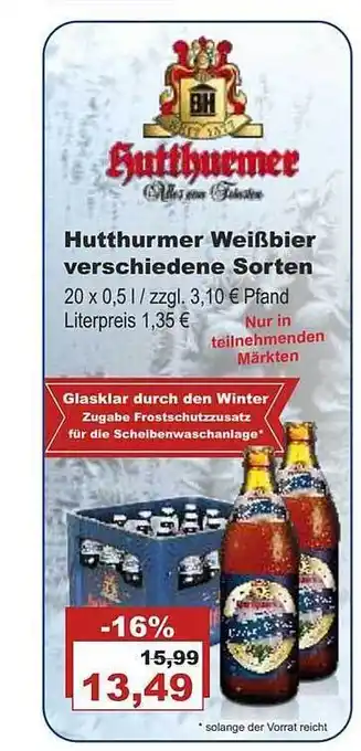 Bilgro Hutthurmer weißbier verschiedene sorten Angebot