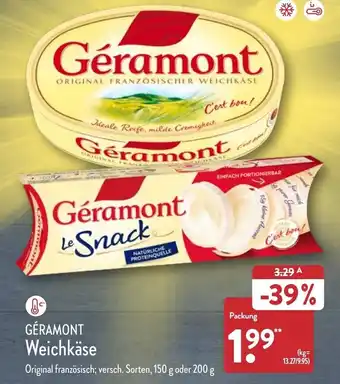 Aldi Nord Géramont Weichkäse 150 g oder 200 g Angebot