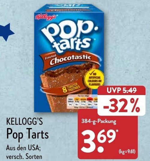 Kellogg's Pop Tarts 384 g Packung Angebot bei Aldi Nord