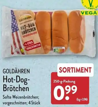 Aldi Nord Goldähren Hot Dog Brötchen 250 g Packung Angebot