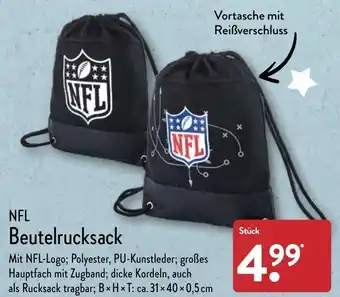 Aldi Nord NFL Beutelrucksack Angebot