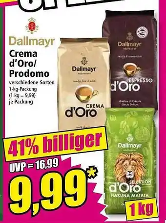 Norma Dallmayr crema d'oro prodomo Angebot