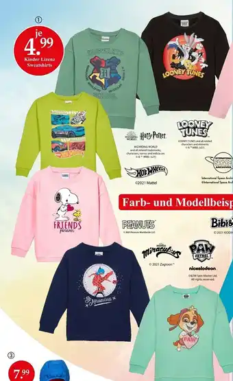 Woolworth Kinder Lizenz Sweatshirts Angebot