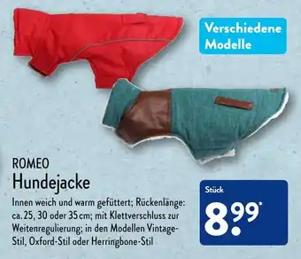 Aldi Nord Romeo Hundejacke Angebot
