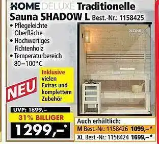 Norma24 Home deluxe traditionelle sauna shadow l Angebot