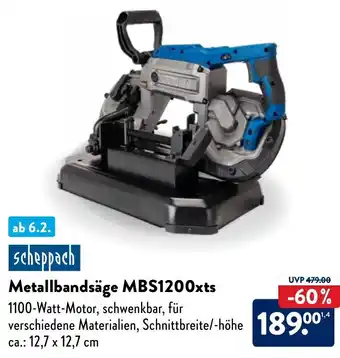 Aldi Nord Scheppach Metallbandsäge MBS1200xts Angebot