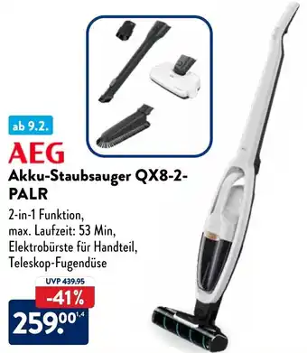 Aldi Nord AEG Akku Staubsauger QX8-2-PALR Angebot