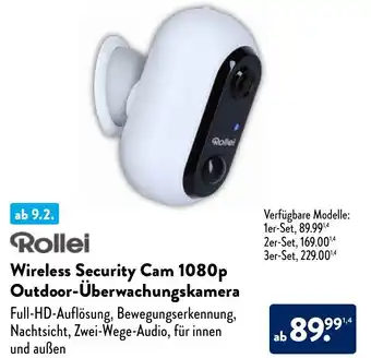 Aldi Nord Rollei Wireless Security Cam 1080p Outdoor Überwachungskamera Angebot