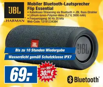 HEM Expert JBL Mobiler Bluetooth Lautsprecher Flip Essential Angebot