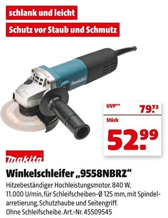 Hagebau Makita Winkelschleifer 9558NBRZ Angebot