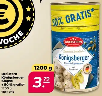 NETTO Dreistern Königsberger Klopse + 50% gratis 1200 g Angebot