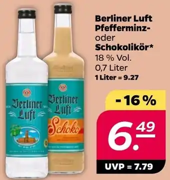 NETTO Berliner Luft Pfefferminz oder Schokolikör 0,7 Liter Angebot