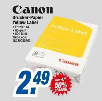 HEM Expert Canon Drucker Papier Yellow Label Angebot