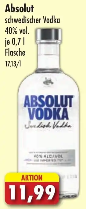 Lösch Depot Absolut schwedischer Vodka 0,7 L Flasche Angebot