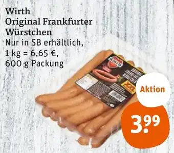 tegut Wirth Original Frankfurter Würstchen 600 g Packung Angebot