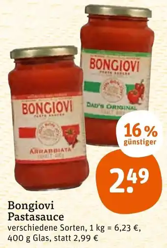 tegut Bongiovi Pastasauce 400 g Glas Angebot