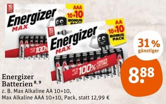 tegut Energizer Batterien Angebot