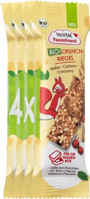 dm drogerie Fruchtbar kindersnack pausenfreund crunch-riegel hafer, cashew, cranberry, 4x23g, ab 3 jahren Angebot