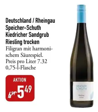 Galeria Markthalle Speicher-Schuth Kiedricher Sandgrub Riesling trocken 750ml Angebot