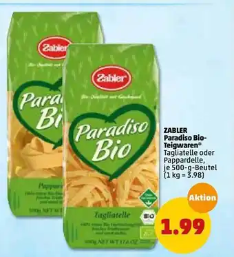 PENNY Zabler Paradiso Bio Teigwaren Angebot