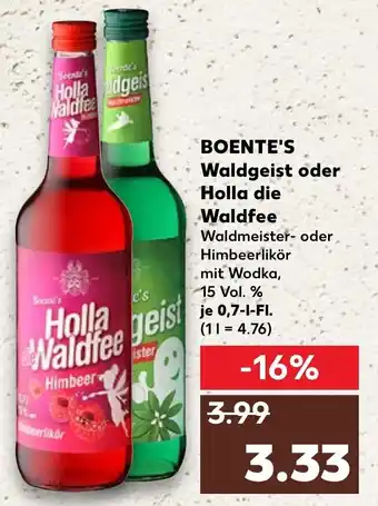 Kaufland Boente's Waldgeist oder Holla die Waldfee 0,7L Angebot