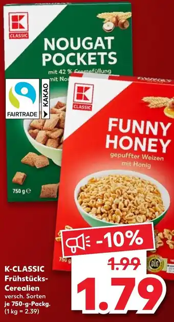 Kaufland K-Classic Frühstücks Cerealien 750g Angebot