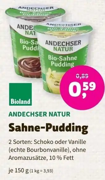 Denns BioMarkt Bioland Sahne Pudding 150 g Angebot