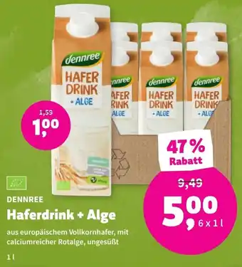 Denns BioMarkt Dennree Haferdrink + Alge 6 x 1 L Angebot