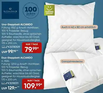 Galeria Billerbeck Alcando Uno Steppbett Angebot