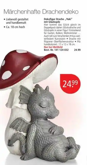 Weltbild Dekofigur drache „yuki mit glückspilz“ Angebot