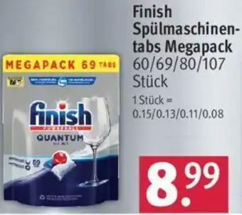 Rossmann Finish Spülmaschinentabs Megapack 60/69/80/107 Stück Angebot
