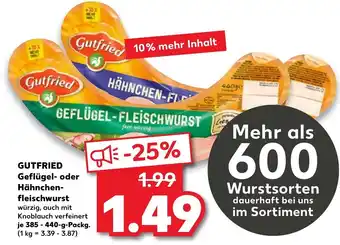 Kaufland Gutfried Geflügel oder Hähnchenfleischwurst 385-440g Angebot