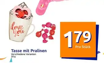 Action Tasse mit Pralinen Angebot