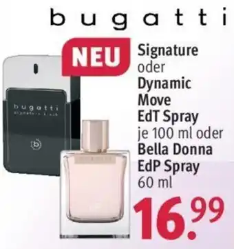 Rossmann Bugatti Signature oder Dynamic Move EdT Spray 100 ml oder Bella Donna EdP Spray 60 ml Angebot