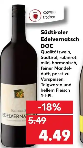 Kaufland Südtiroler Edelvernatsch DOC 1L Angebot