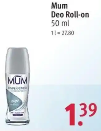 Rossmann MUM Deo Roll-on 50 ml Angebot