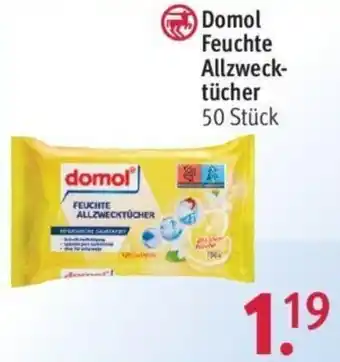 Rossmann Domol Feuchte Allzwecktücher 50 Stück Angebot