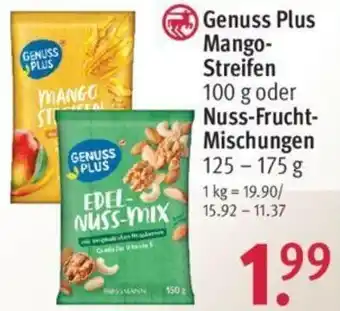 Rossmann Genuss Plus Mango Streifen 100 g oder Nuss Frucht Mischungen 125-175 g Angebot