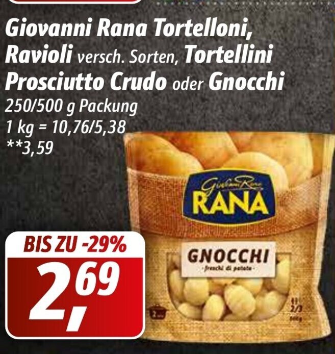 Giovanni Rana Tortelloni Ravioli Tortellini Prosciutto Crudo oder