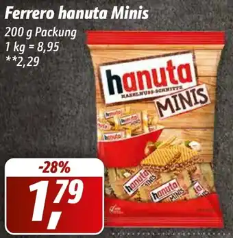 Simmel Ferrero hanuta Minis 200 g Packung Angebot