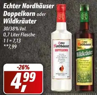 Simmel Echter Nordhäuser Doppelkorn oder Wildkräuter 0,7 Liter Flasche Angebot