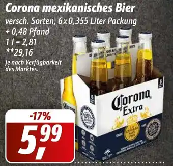 Simmel Corona mexikanisches Bier 6 x 0,355 Liter Packung Angebot