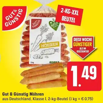 Edeka Neukauf Gut & Günstig Möhren 2 kg XXL Beutel Angebot