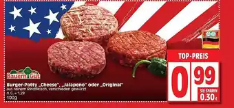 Edeka Bauerngut burger-patty „cheese“ „jalapeno“ oder „original“ Angebot