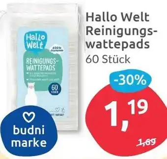 Budni Hallo Welt Reinigungswattepads 60 Stück Angebot