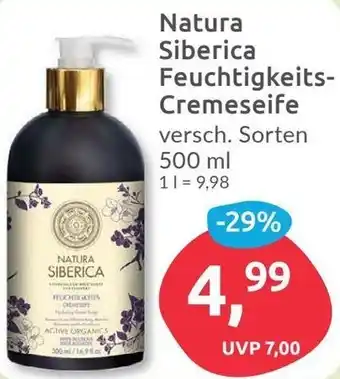 Budni Natura Siberica Feuchtigkeits Cremeseife 500 ml Angebot